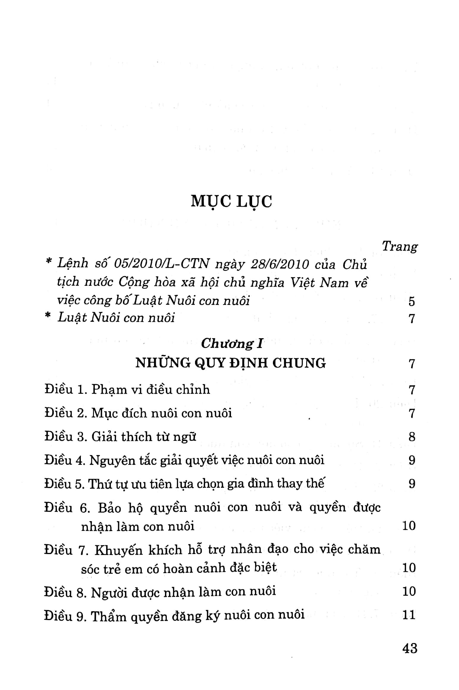 Luật Nuôi Con Nuôi (Hiện Hành)