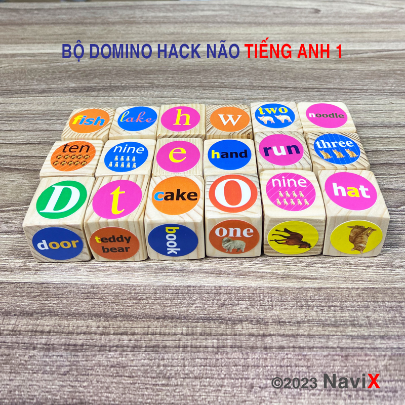 Bộ đồ chơi Domino hack não tiếng Anh 1