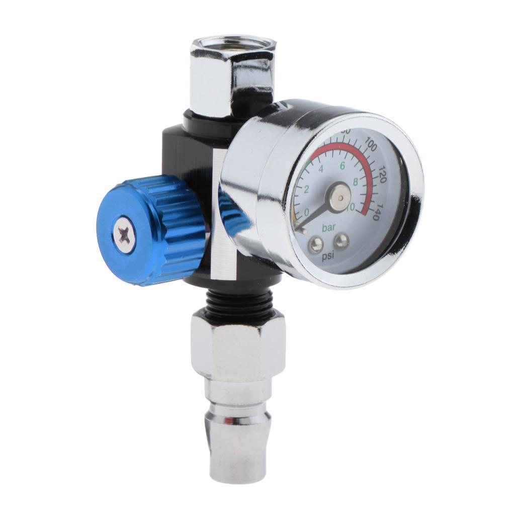 3X  Air Pressure Regulator  Air Gauge Blue