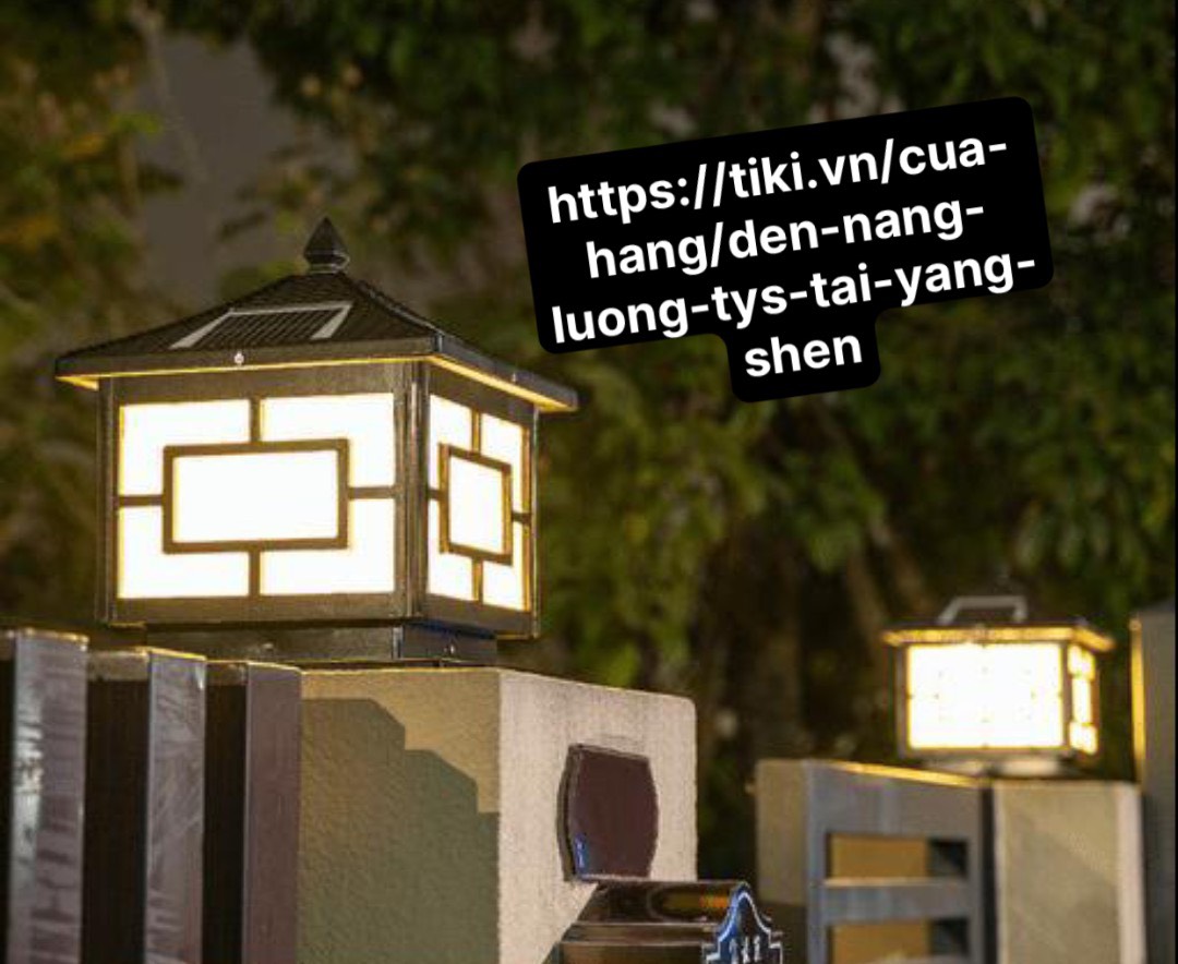 Đèn trụ cổng năng lượng mặt trời đèn trang trí sân vườn 300mm x 300mm, 3 chế độ sáng, IP65,có điều khiển