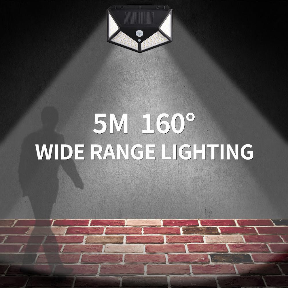Đèn LED cảm biến 114 bóng LED 3 chế độ sử dụng năng lượng mặt trời kèm pin 2400mAh