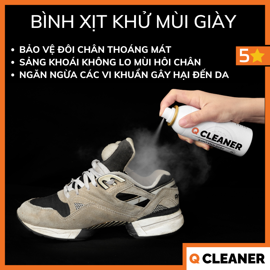 Bình xịt khử mùi giày 160ML Q Cleaner