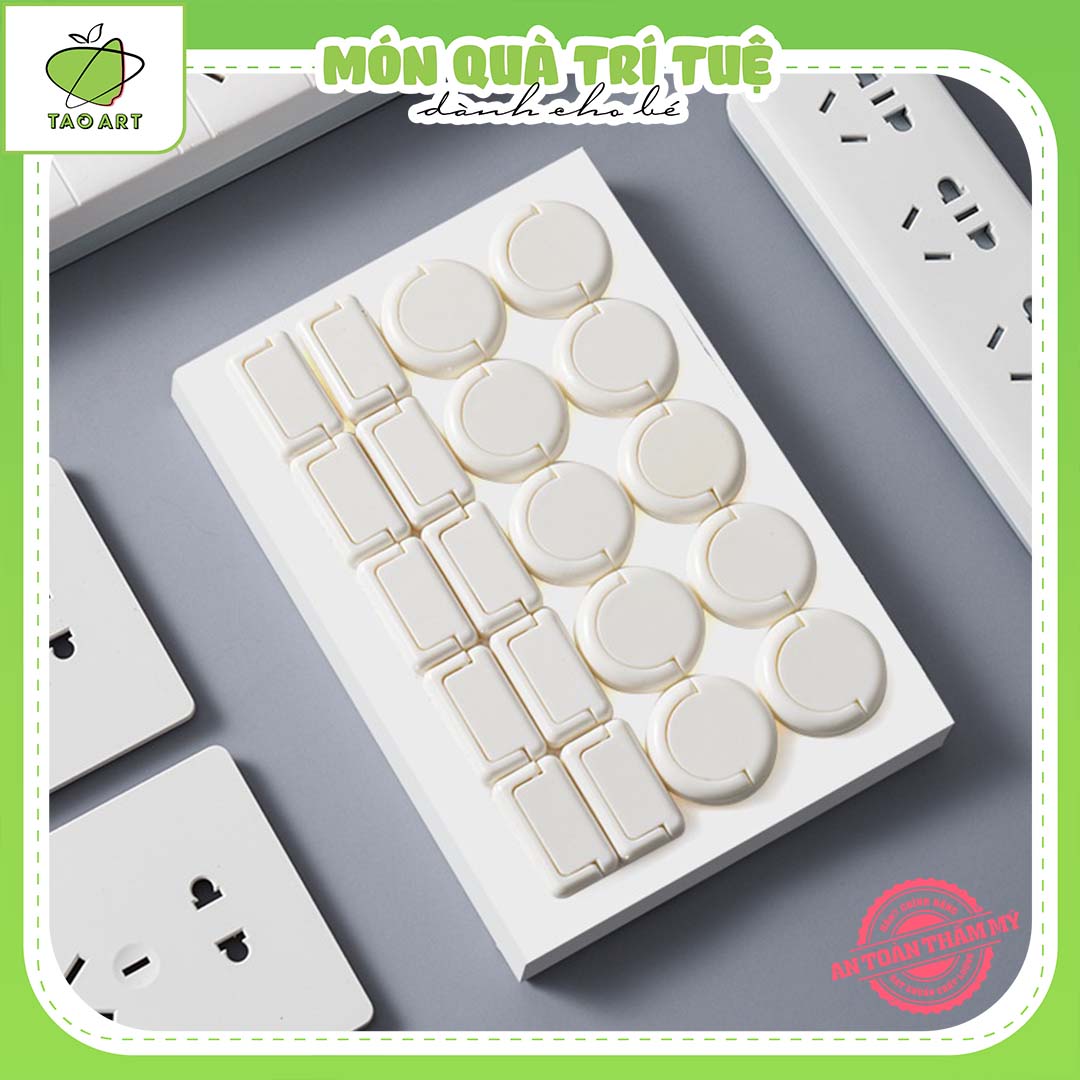 Bịt Ổ Điện 2 Chân Chất Liệu Nhựa ABS  Màu Trắng Chịu Nhiệt Độ Cao, Chắc Chắn Bảo Vệ An Toàn Cho Bé