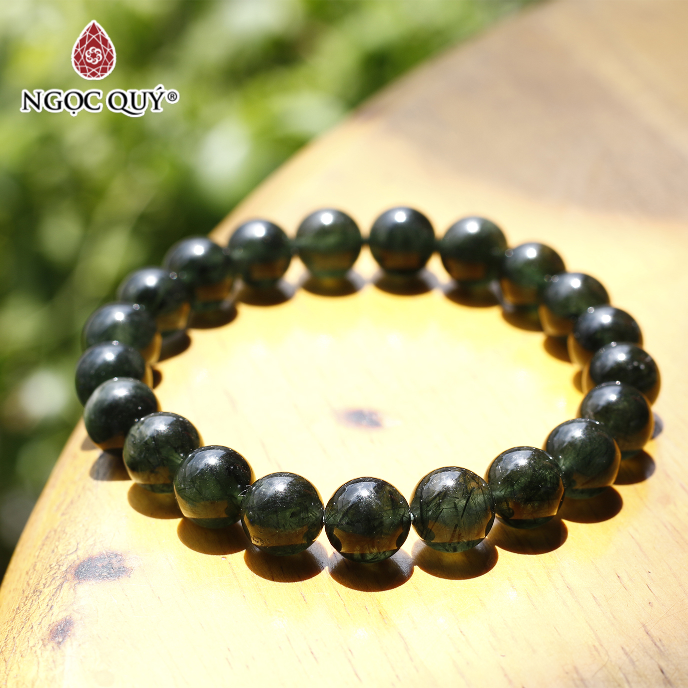 Vòng tay đá thạch anh tóc xanh mệnh hỏa, mộc - Ngọc Quý Gemstones