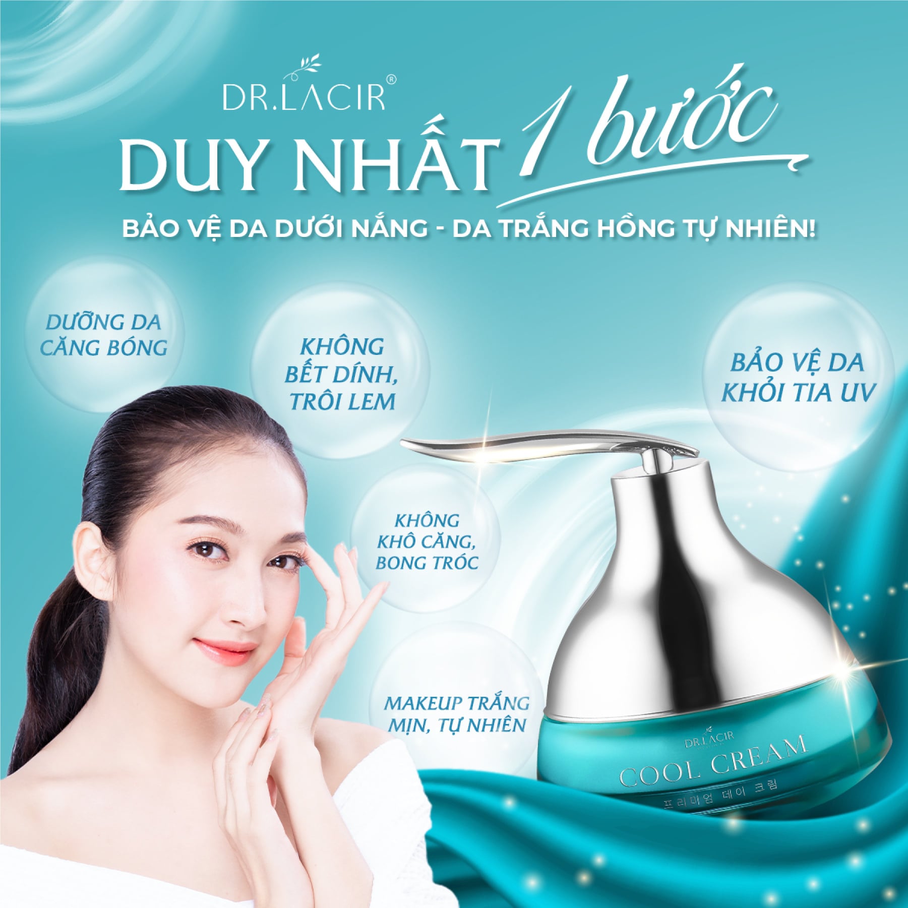 Kem Chống Nắng Vật Lý Dr Lacir - Cool Cream Kem Chống Nắng Dưỡng Da Ban Ngày (Chính Hãng Dr.Lacir)