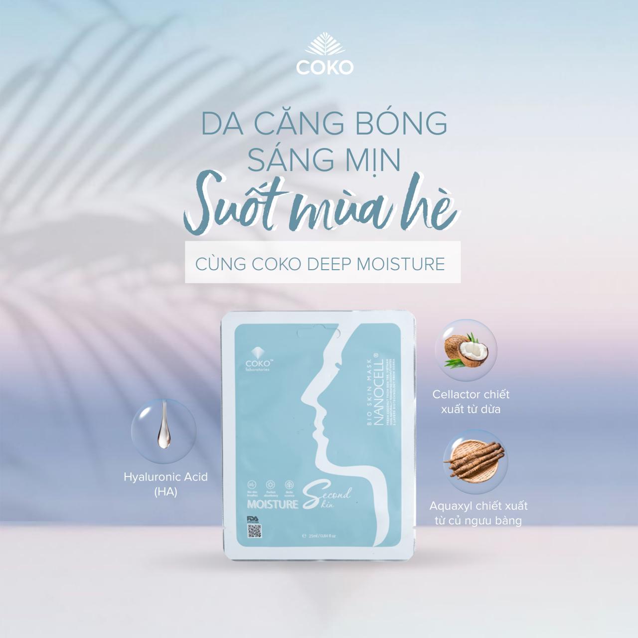 Set 3 Mặt Nạ Da Sinh Học Siêu Cấp Ẩm COKO Deep Moisture Bio Skin Nanocell Mask