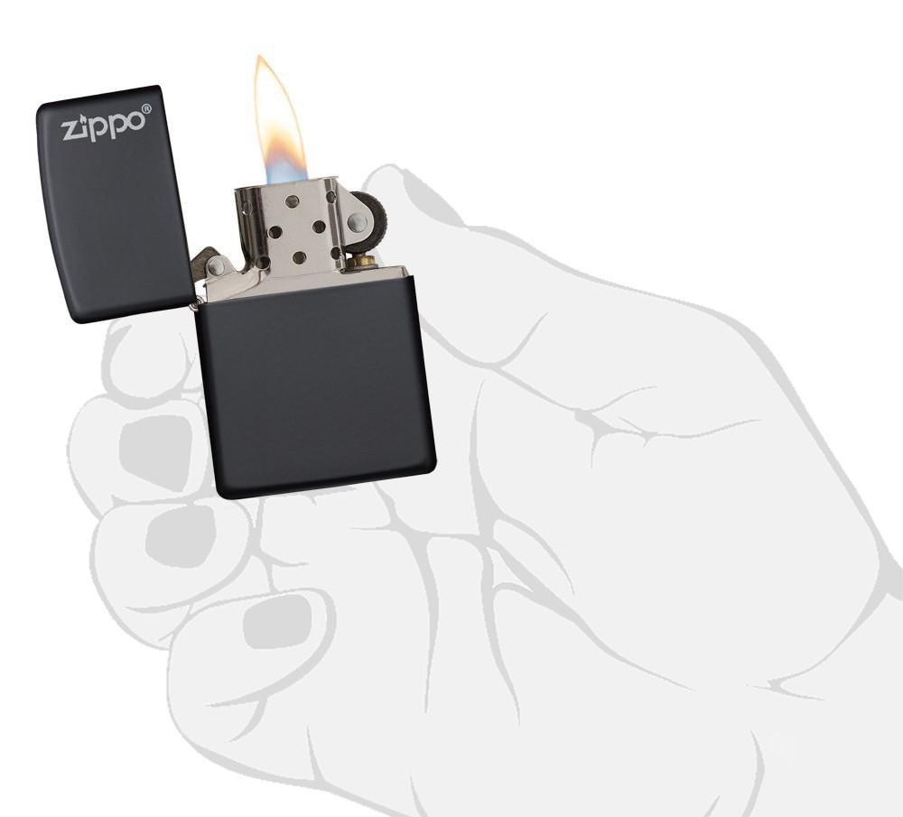 Bật lửa Zippo Black Matte with Zippo Logo 218ZL