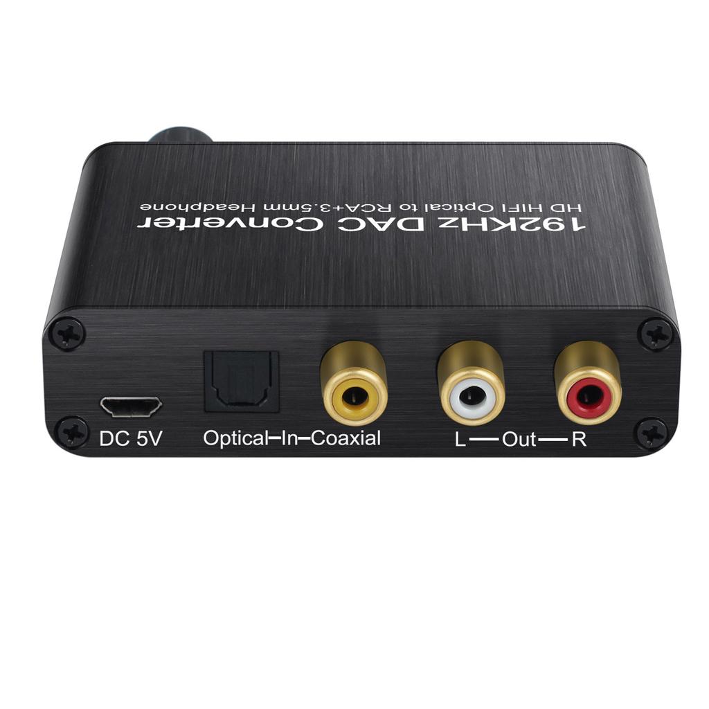 192kHz DAC Converter with Volume Adjustment Optical Coaxial Toslink to Analog