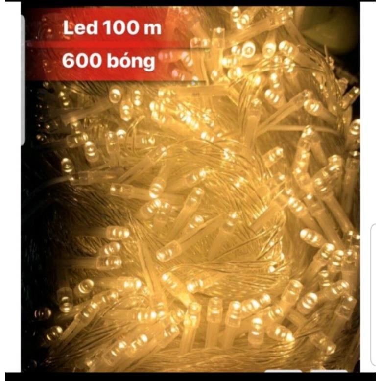 Dây đèn led trang trí 100m 600 bóng nhấp nháy có nút điều khiển nhiều chế độ