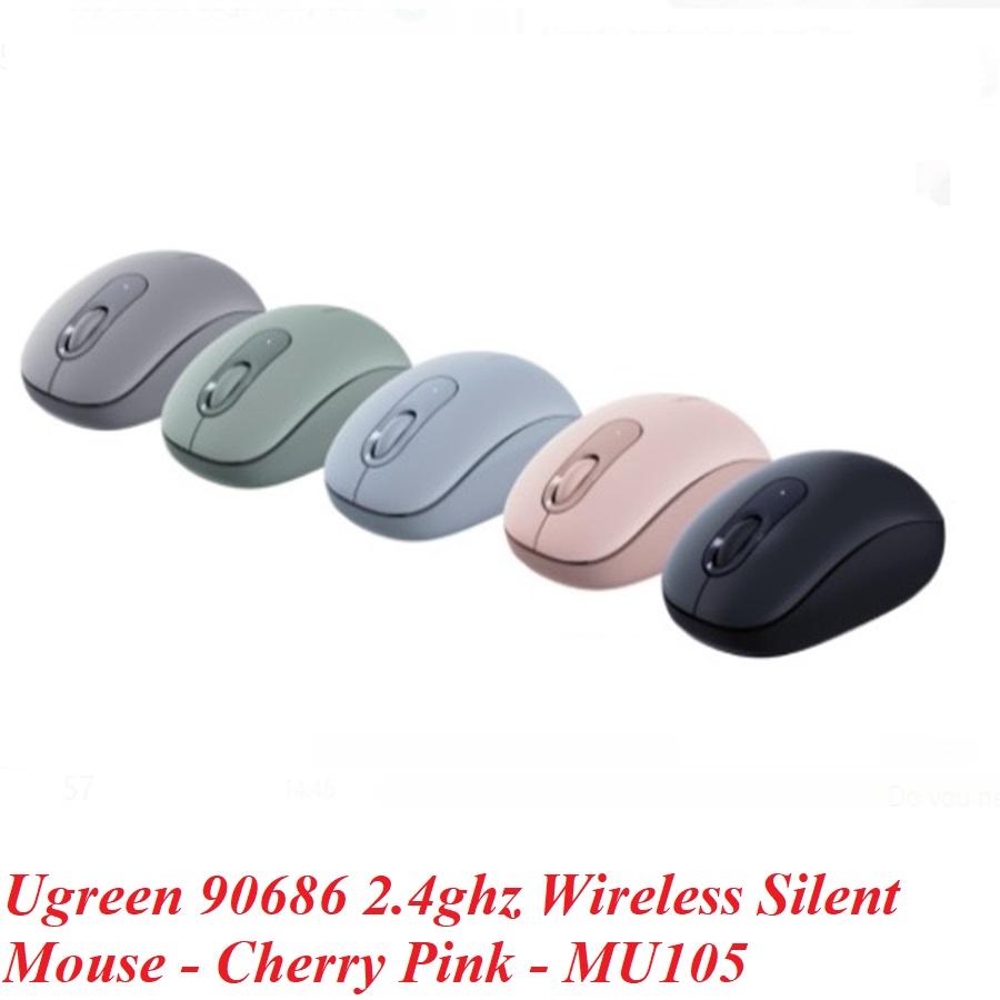 Ugreen UG90686MU105TK 10m 2400dpi Cherry Pink Chuột không dây Silent 2.4ghz kèm pin AA - HÀNG CHÍNH HÃNG