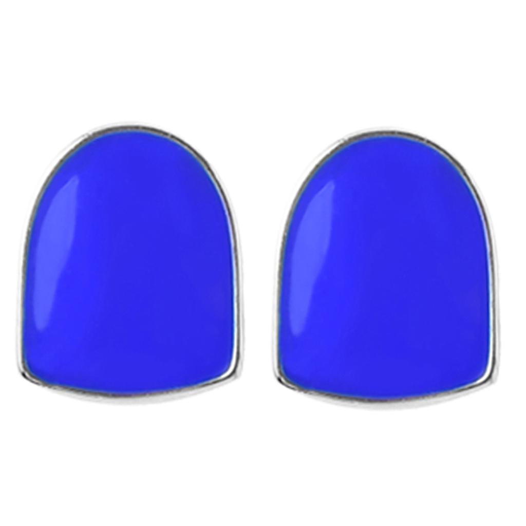 2 Pieces Blue Fang Teeth Halloween Hippy Teeth Mouth Grills