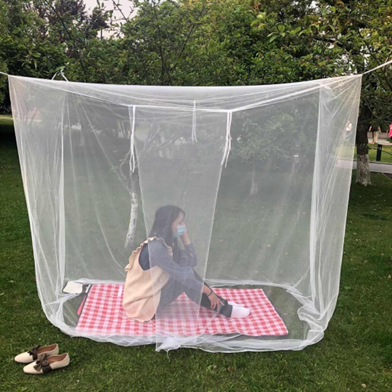 Camping Mosquito Net Outdoor Mosquito Net, White, Fine Mesh, 200x200x180cm