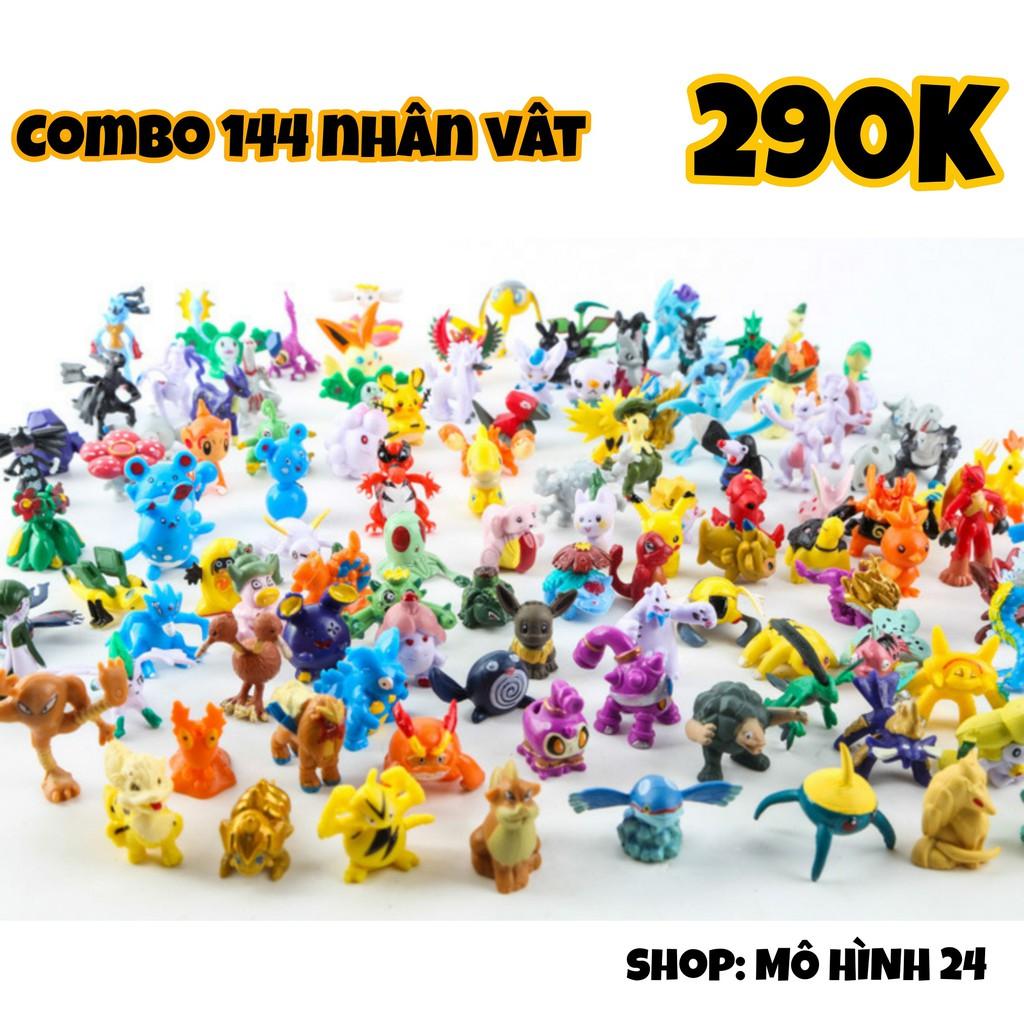 Combo 144 nhân vật Pokemon anime nguyên set bộ đồ chơi dễ thương cute mô hình huyền thoại