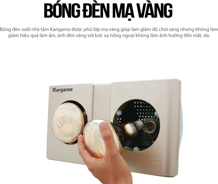 Đèn Sưởi Phòng Tắm Kangaroo KG247/KG247V - 2 Bóng - Hàng chính hãng