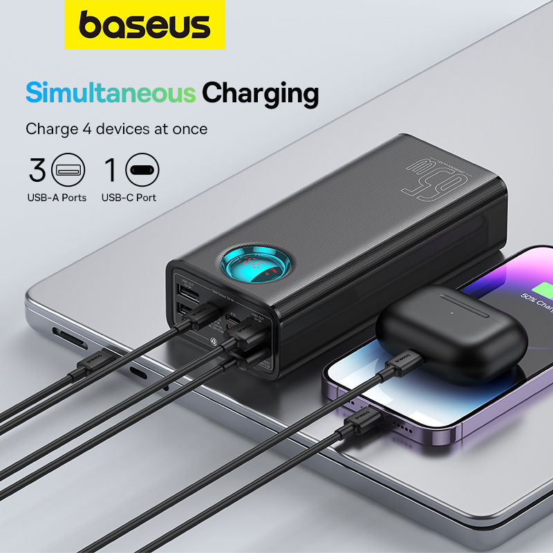 Pin Sạc Dự Phòng OS-Baseus Amblight Digital Display Fast Charge Power Bank 26800mAh (Kèm cáp C to C 100W, 1m) (Hàng chính hãng)