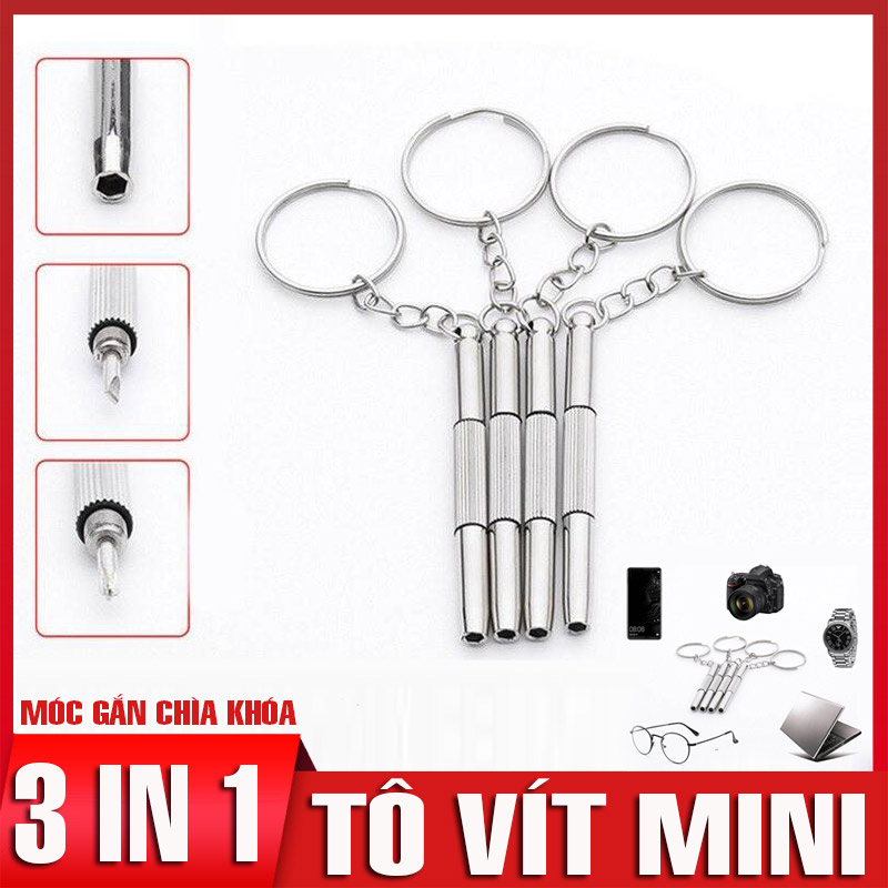 Tua Vít 2 Đầu Mini 2 Trong 1, Nhỏ Gọn Móc Khóa Bỏ Túi, Chất Liệu Thép Không Gỉ, Vặn Được Vít 2 4 6 Cạnh, tô vít mini, tô vít bỏ túi, tua vít bake, tô vít 2 đầu 4 cạnh, tuốc nơ vít CuuLongstore