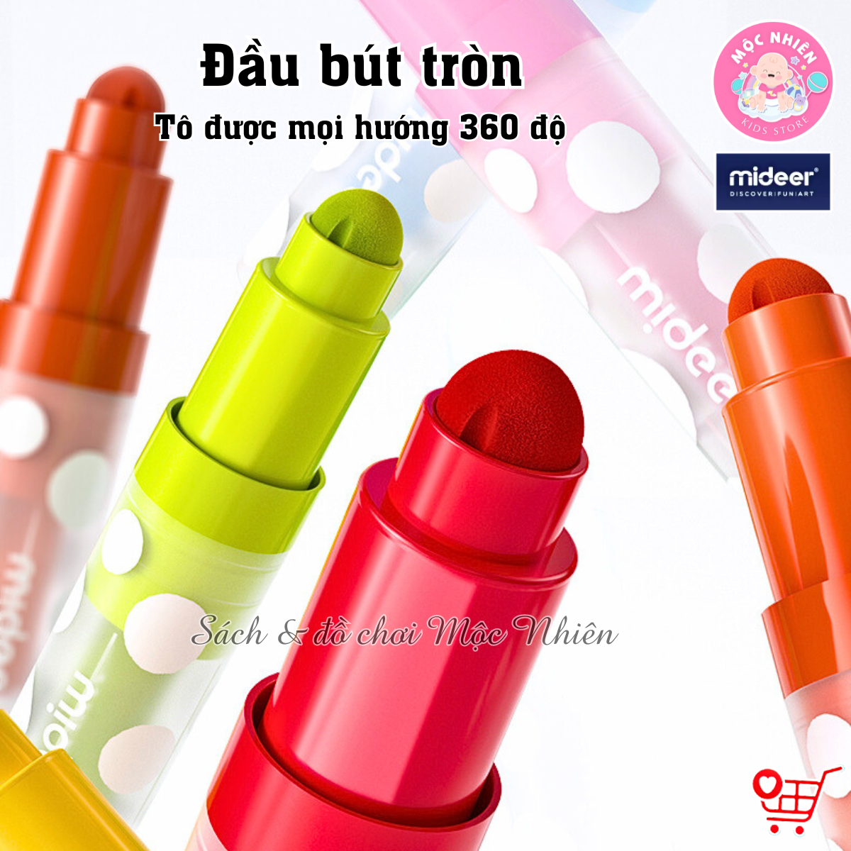 Bút Lông Màu Nước Round-tip Washable Marker, Bút Chấm Màu Đồ Dùng Học Tập Cho Bé - Mideer