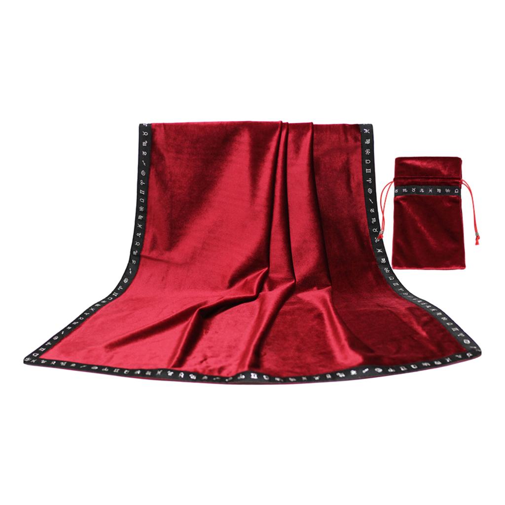 Elegant Astrology Altar Tarot Table Cloth Divination Soft Velvet Cloth Pouch