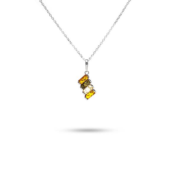 Dây chuyền Bạc 925 đính Đá Hổ Phách Multifaceted Millenne Paris MLNE2018BA