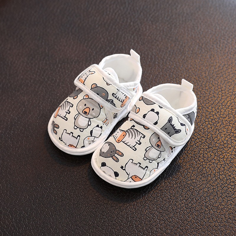 Giày tập đi cho bé có đế trống trượt, dép vải quai hậu nhẹ nhàng mềm mại cho trẻ sơ sinh đến 1 tuổi - GSS07