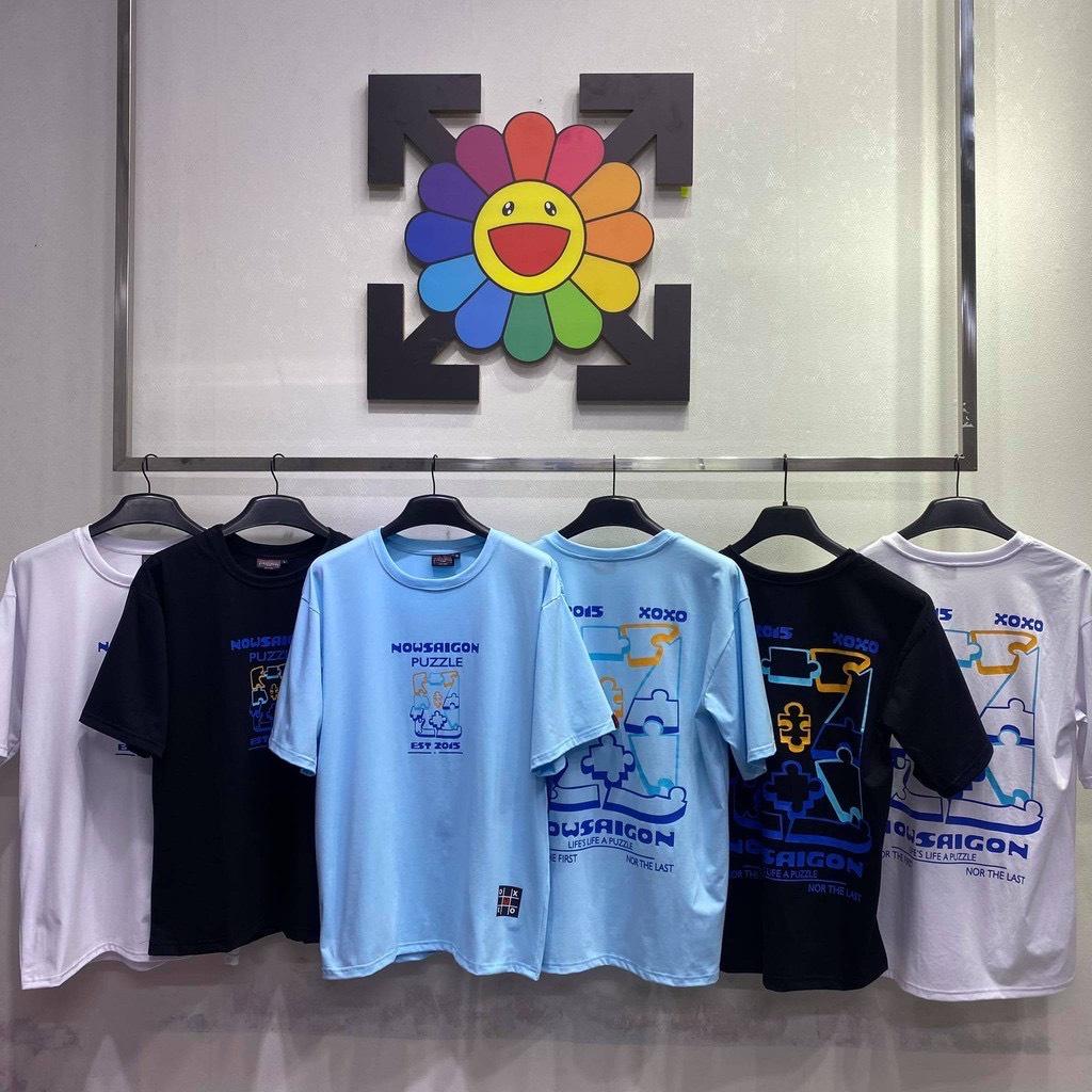 Áo thun unisex tay lỡ NOW SÀI GÒN PUZZIE TEE ||Hany shop