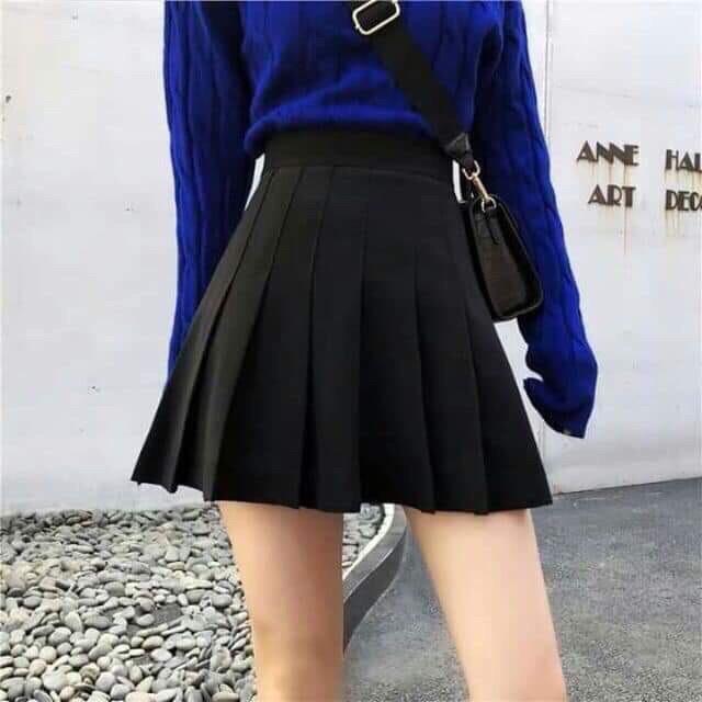 Chân váy xếp ly ngắn chữ A