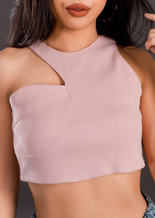 Áo Thun Rosy Tanktop Cutout Ngực Sexycut 110025 - Hồng (Size