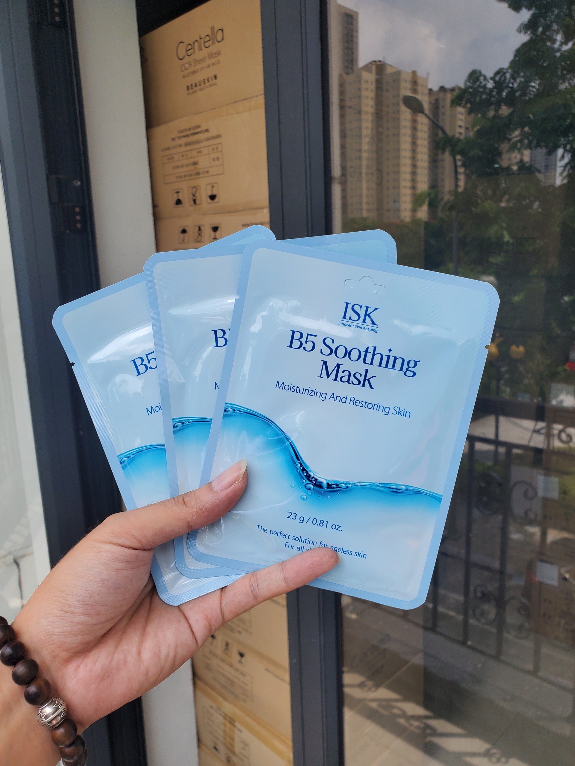 Combo 5 miếng mặt nạ giấy ISK B5 Smoothing Mask siêu cấp ẩm, phục hồi và tái tạo da Hàn Quốc