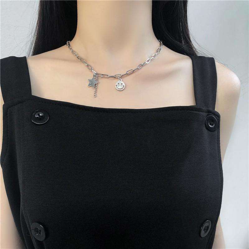 Vòng cổ nam nữ ngôi sao mặt cười sang trọng cá tính