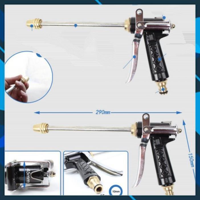 Vòi Xịt️ Bộ dây vòi xịt nước rửa xe, tưới cây , tăng áp 3 lần, loại 20m 206318 đầu đồng, cút đồng