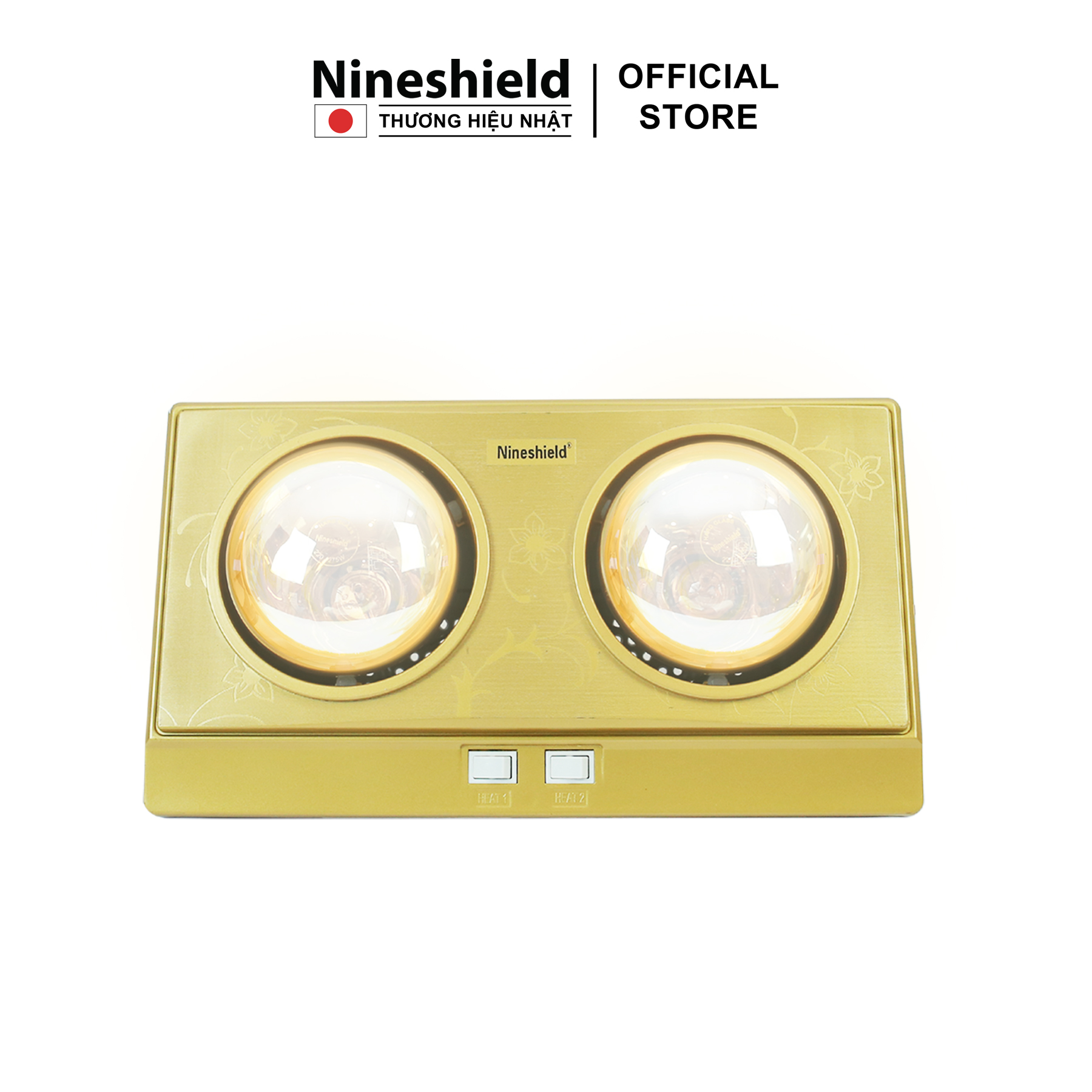 Đèn sưởi nhà tắm 2 bóng hàng chính hãng Nineshield NS042B