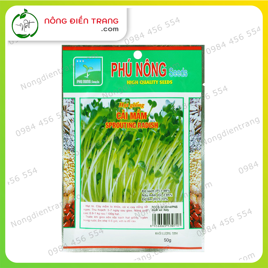 Hạt Giống Cải Mầm Phú Nông - Nảy mầm nhanh, Sinh trưởng mạnh VTNN Nông Điền Trang