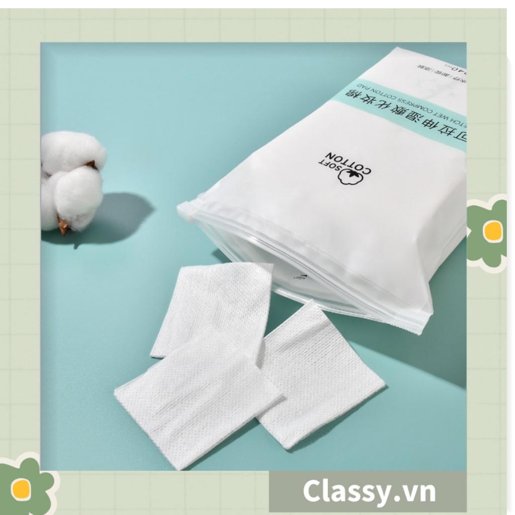 Bông Tẩy Trang Cotton Pads Classy chất liệu Cotton bỏ túi du lịch tiện lợi 50 miếng, 80 miếng và 120 miếng PK1684