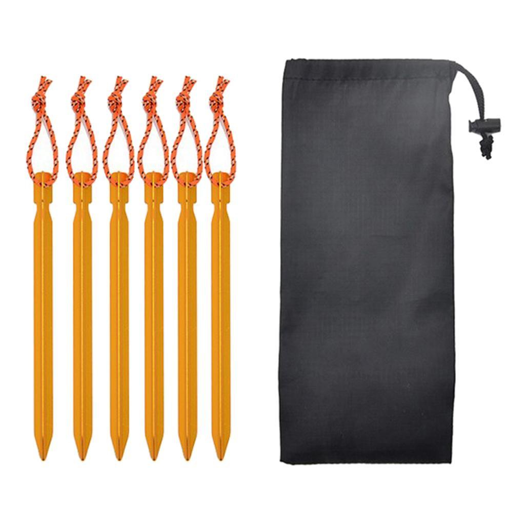 24Pack Heavy Duty Aluminum Tent Stake Y-Beam Tent Peg Tent Nails Yellow