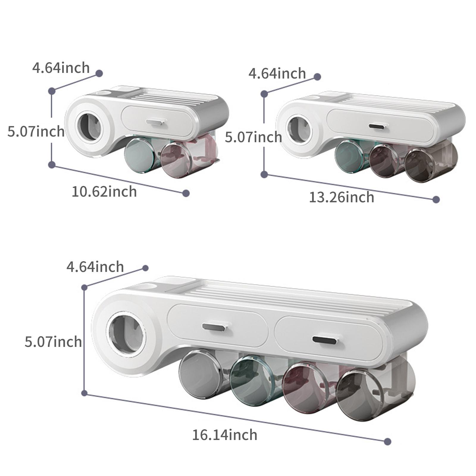 Giá đỡ bàn chải đánh răng với cốc tự động nhả kem đánh răng gắn trên tường