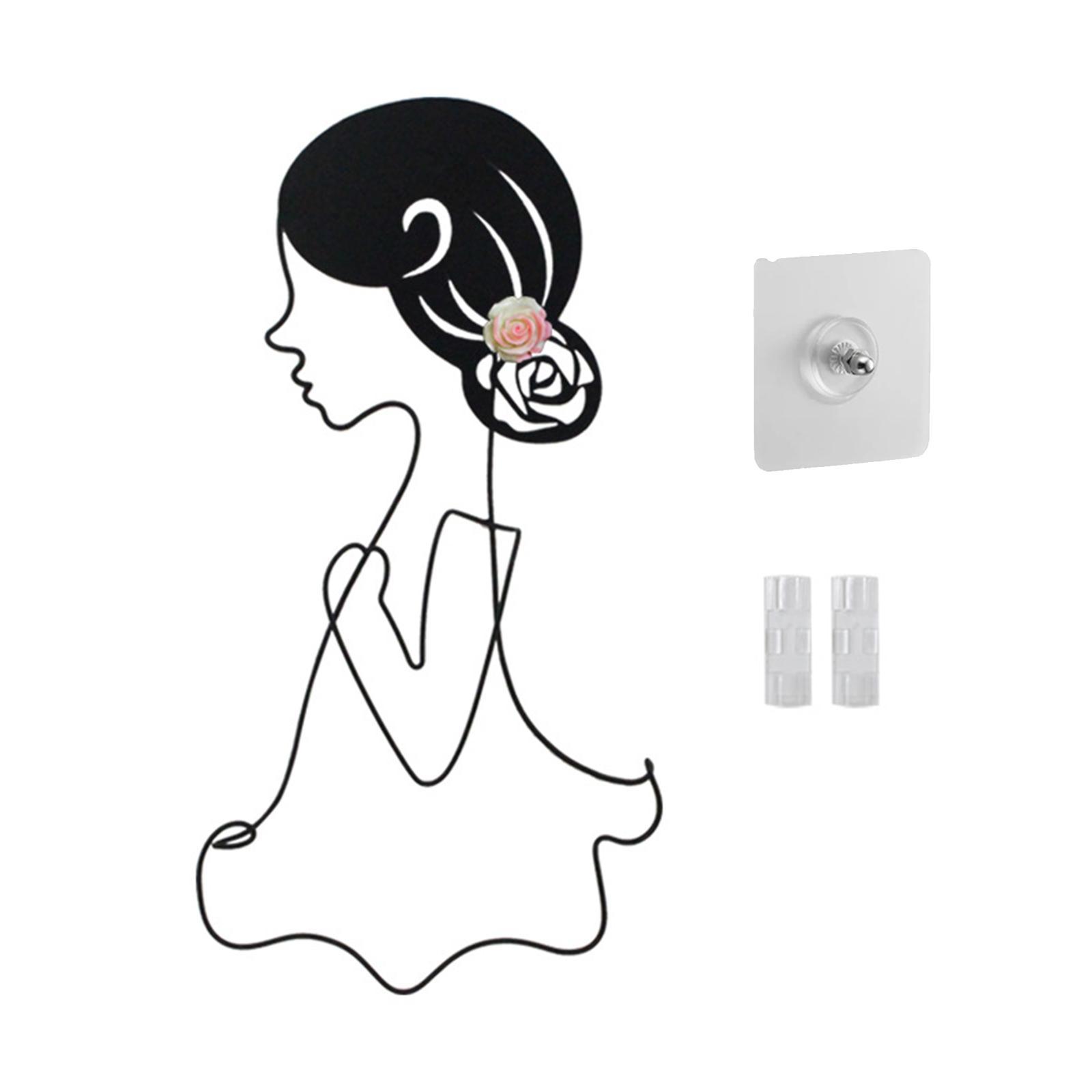 Silhouette Wall Sculptures Wall Hanger Background Girls Metal Wall Art Decor