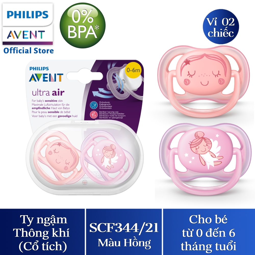 Ty ngậm thông khí phiên bản cổ tích hiệu Philips Avent SCF344/21 cho bé từ 0-6 tháng tuổi