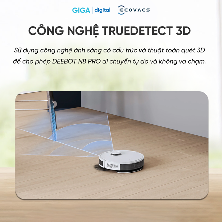 Robot hút bụi lau nhà ECOVACS Deebot OZMO N8 Pro - Bản quốc tế - Hàng Chính Hãng