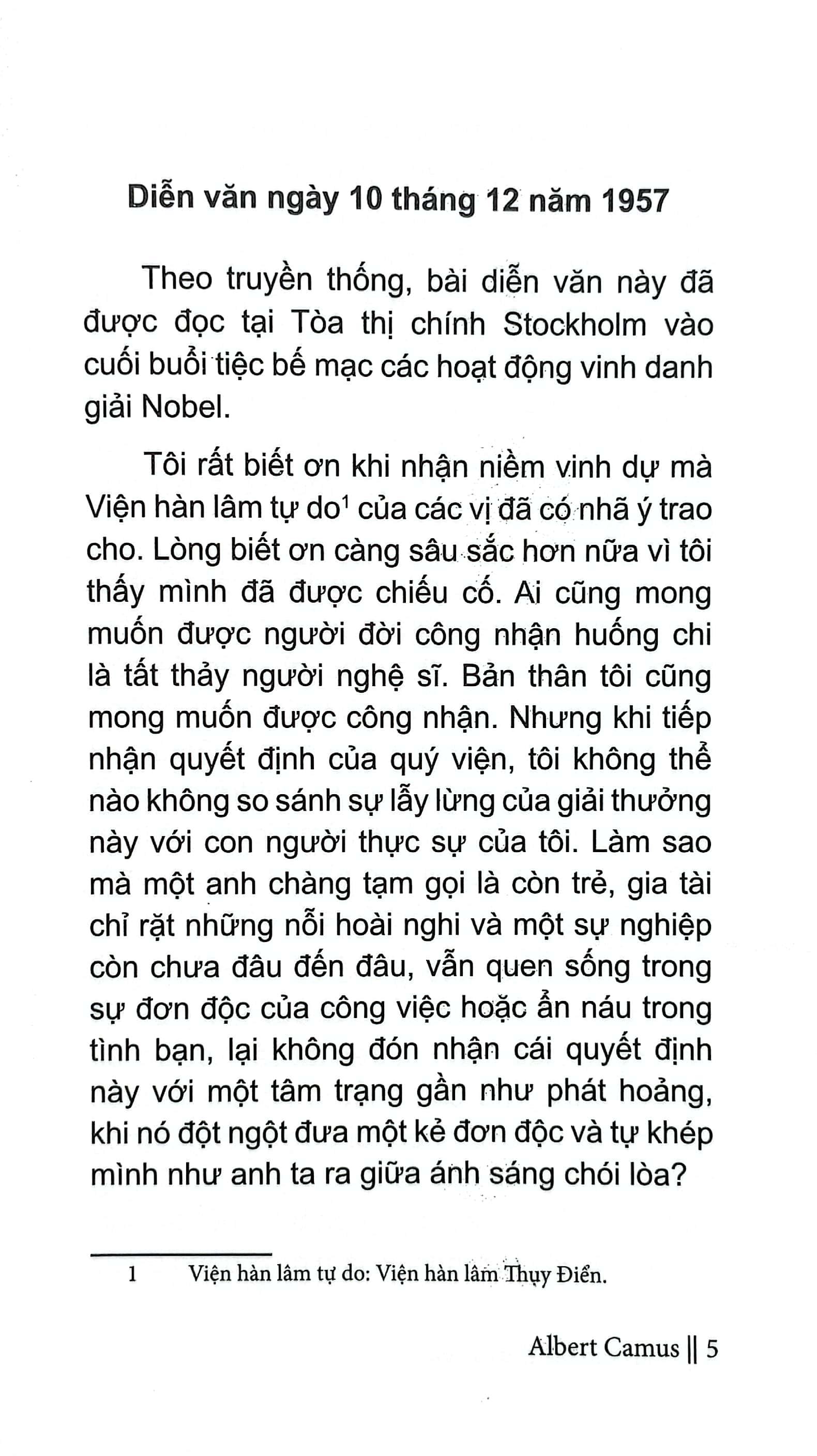 Diễn Văn Tại Thụy Điển