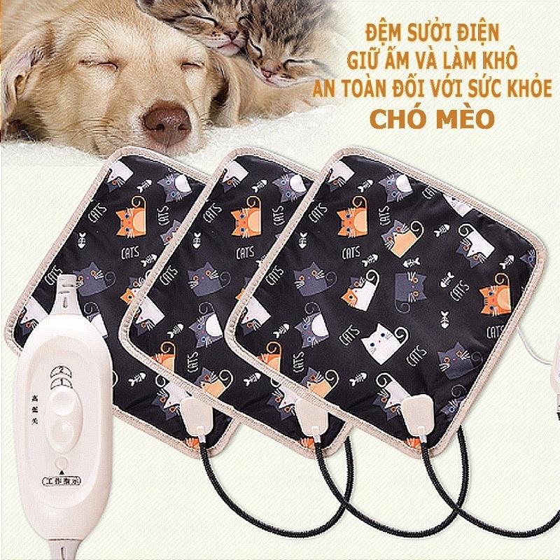 Đệm Sưởi Điện Chống Thấm, Thảm Sưởi Cho Chó Mèo, Pet, Thú Cưng Có Ống Chống Cắn Dây Điện.