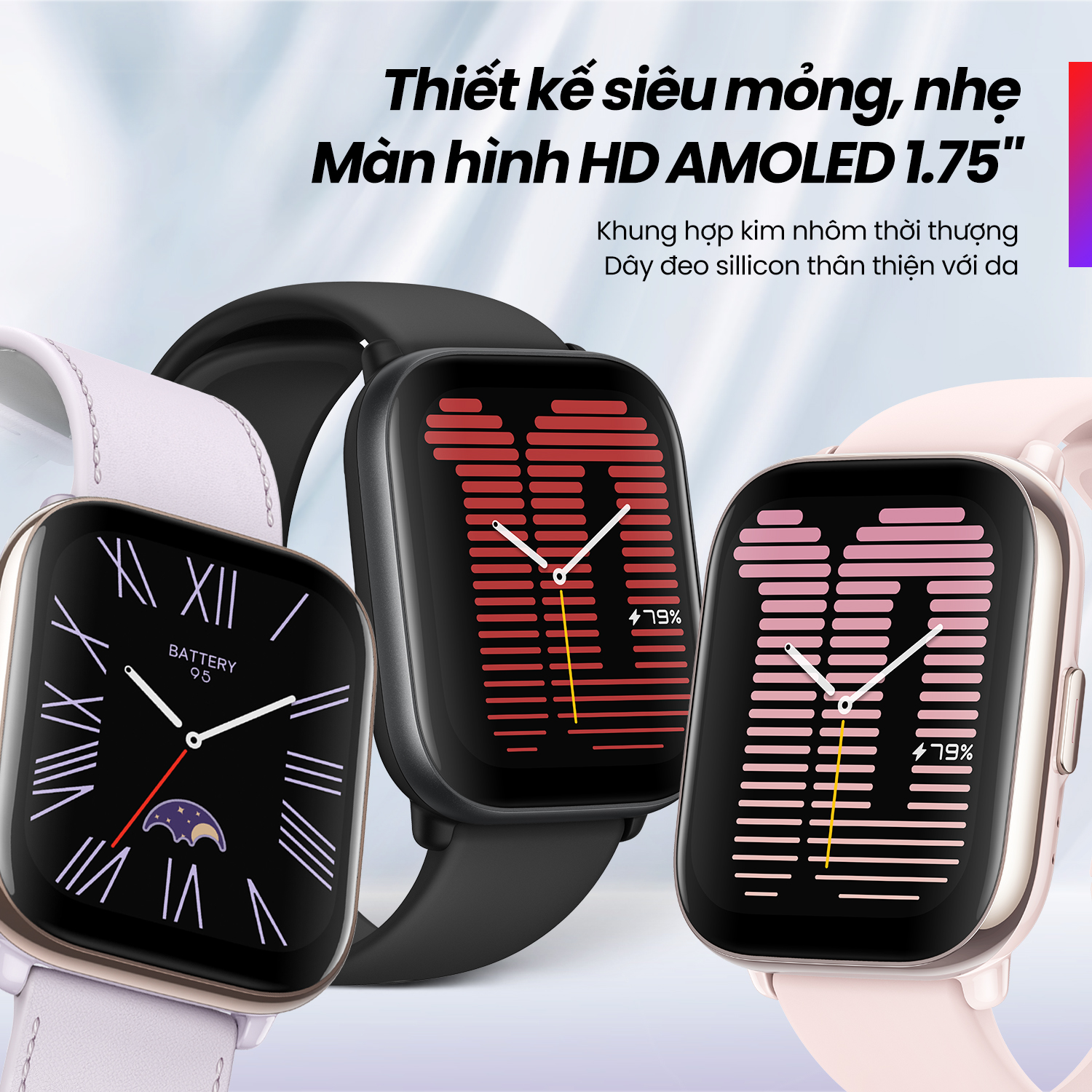 Đồng hồ thông minh Amazfit Active - Nghe gọi Bluetooth &amp; phát nhạc - Thiết kế thời trang - Hàng Chính Hãng - Bảo hành 12 tháng