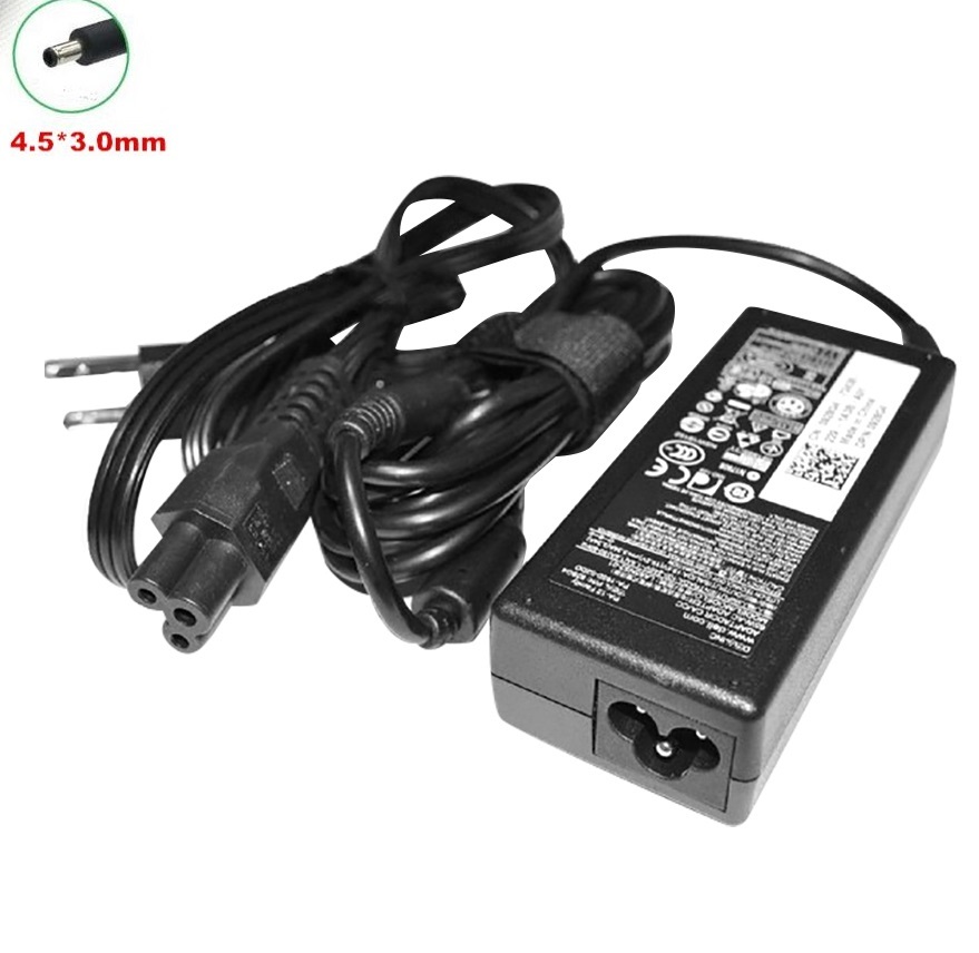 Adapter Sạc laptop Dell 65w (19.5v-3,34A) đầu kim nhỏ 4.5mm x 3.0mm dùng cho laptop Inspiron 11, 13, 14, 15, 17 và XPS 11 12 13, 18 - Hàng chính hãng
