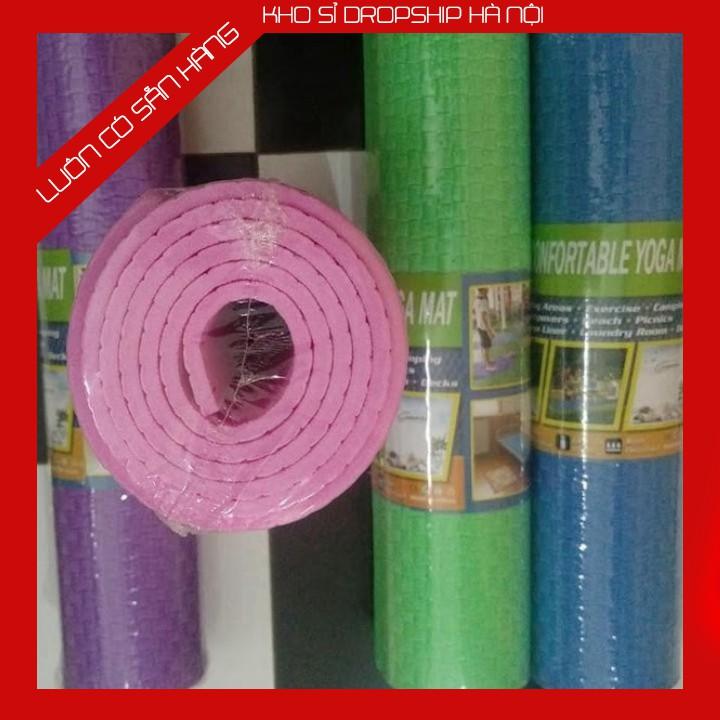 Thảm tập yoga gym thể dục tại nhà loại tốt tấm nệm xốp mềm dày nhẹ không trơn chống trượt