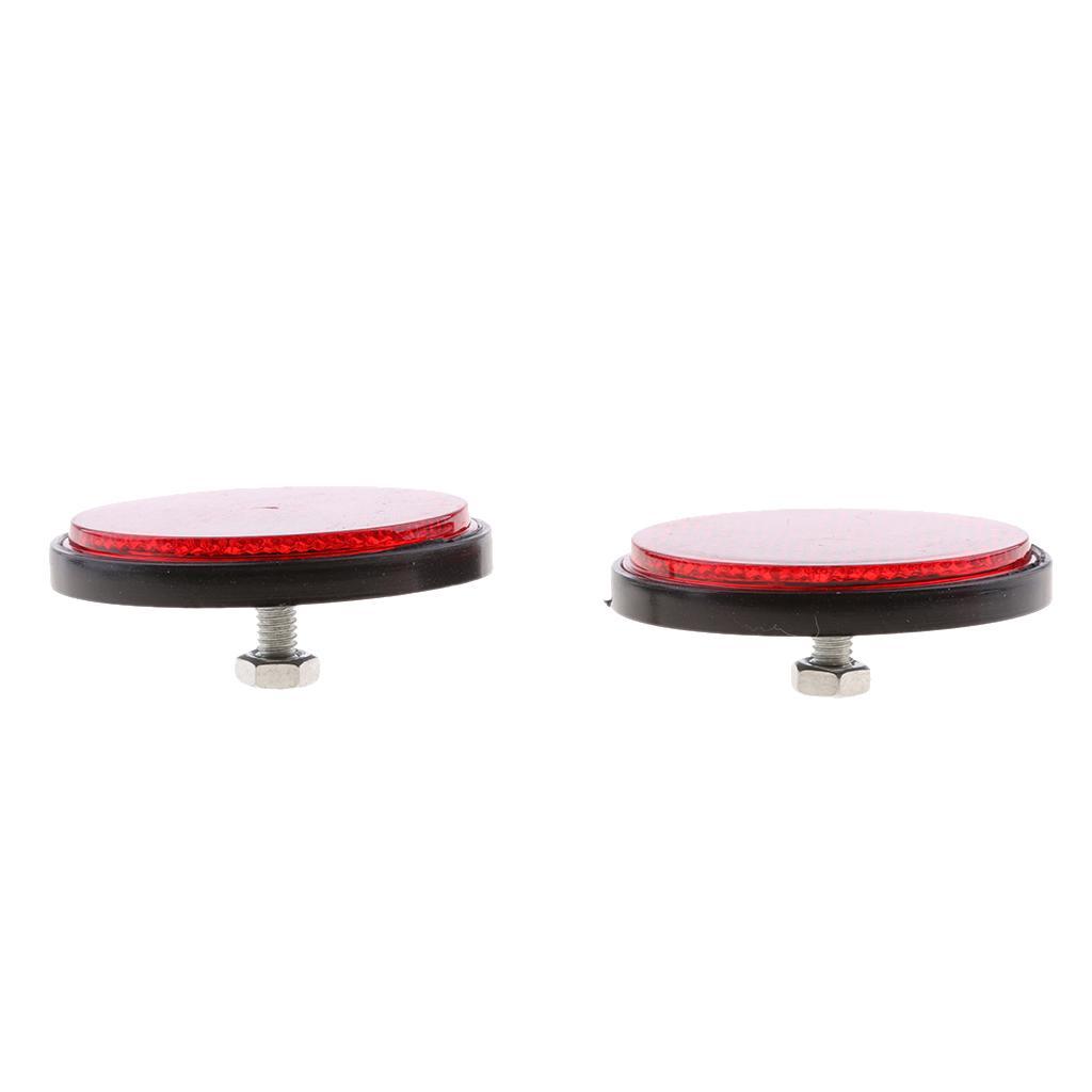 2 Pair Round Reflectors Universal for Motorcycle ATV Dirt Bike Red