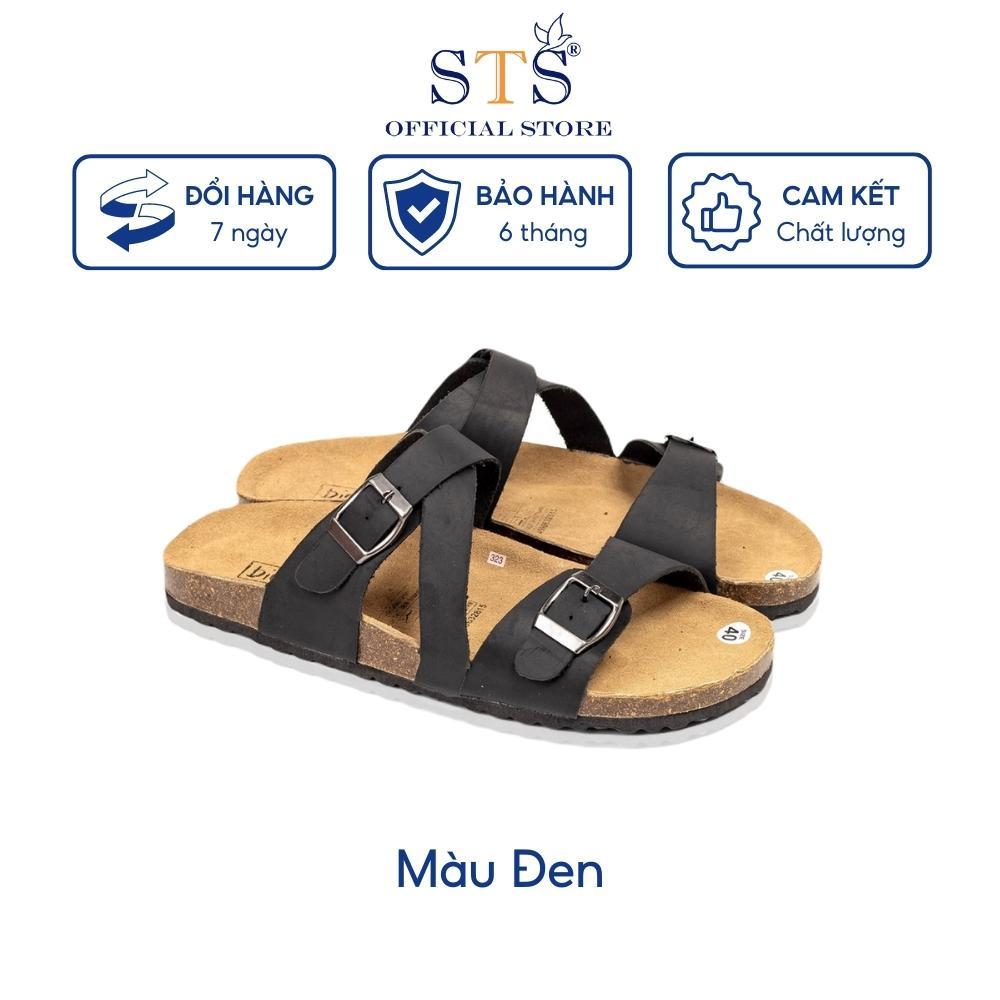 Dép Birken Unisex Nam Nữ Dep quai ngang chéo đế trấu bánh mì thấp DA BÒ THẬT NGUYÊN TẤM siêu bền chống nước nhẹ ST25