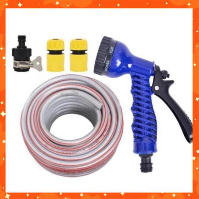 Bộ dây tăng áp 3 lần vòi xịt nước rửa xe, tưới cây loại 15m 206843