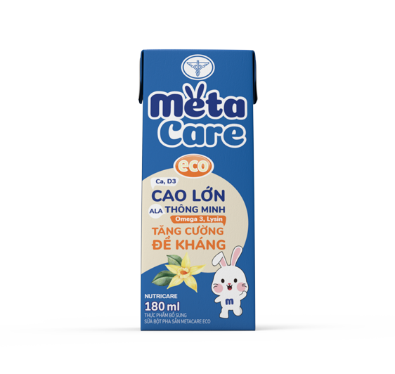 Thùng sữa nước Nutricare Metacare ECO - phát triển toàn diện cho trẻ từ 1 tuổi (180ml x 48 hộp)