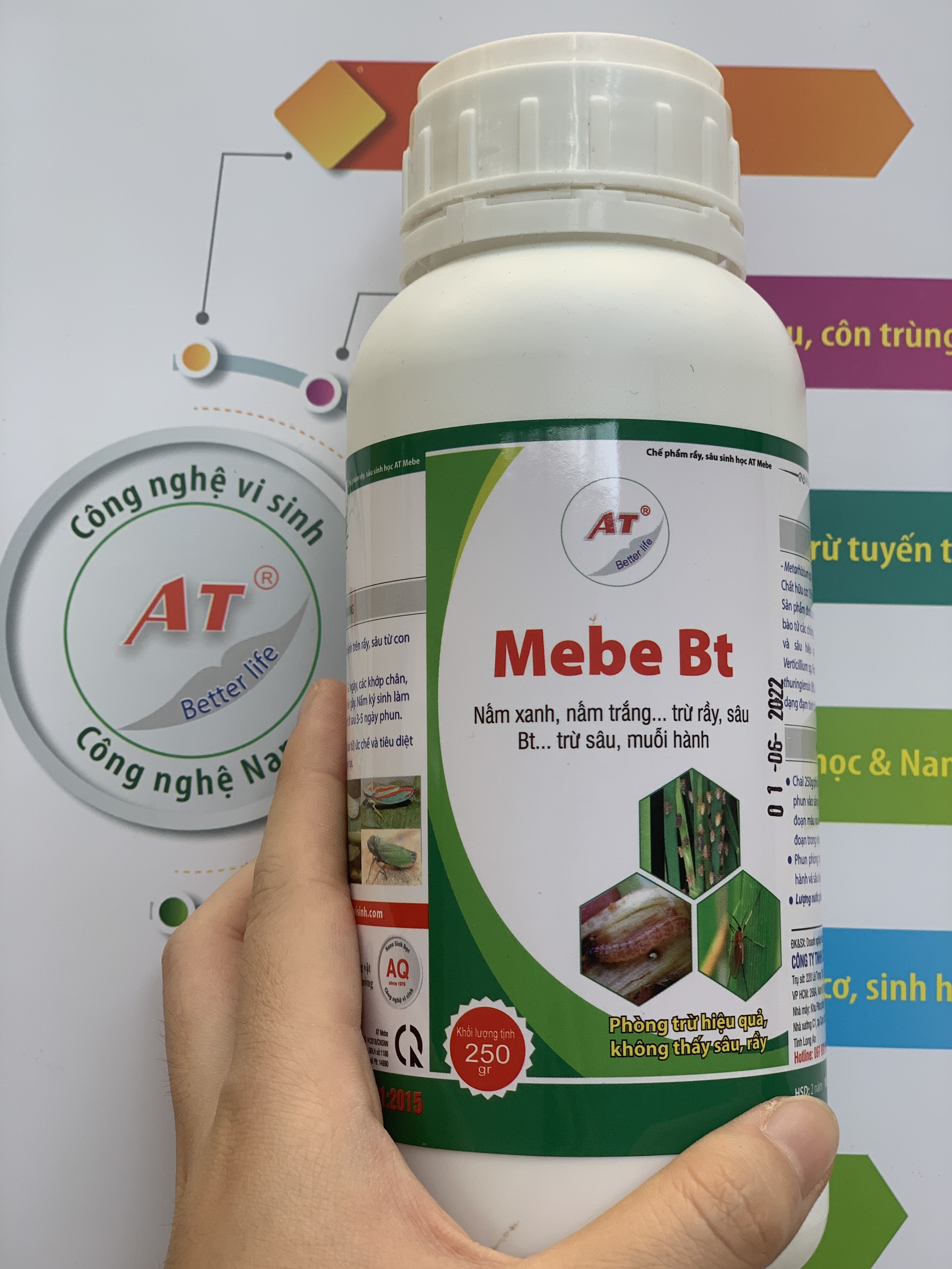 Thuốc Trừ Sâu Sinh Học AT Mebe BT 250gr Đặc Trị Ấu Trùng Từ Trứng An Toàn Hiệu Quả Không Cần Cách Ly