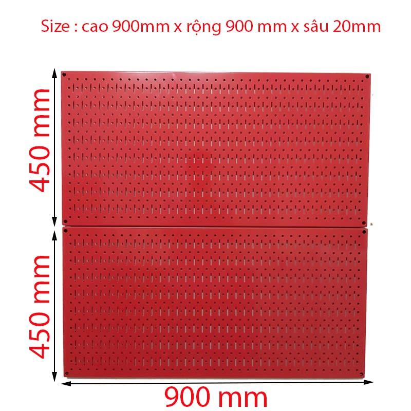 Tấm lưới pegboard đôi màu đỏ treo tường - 2 tấm