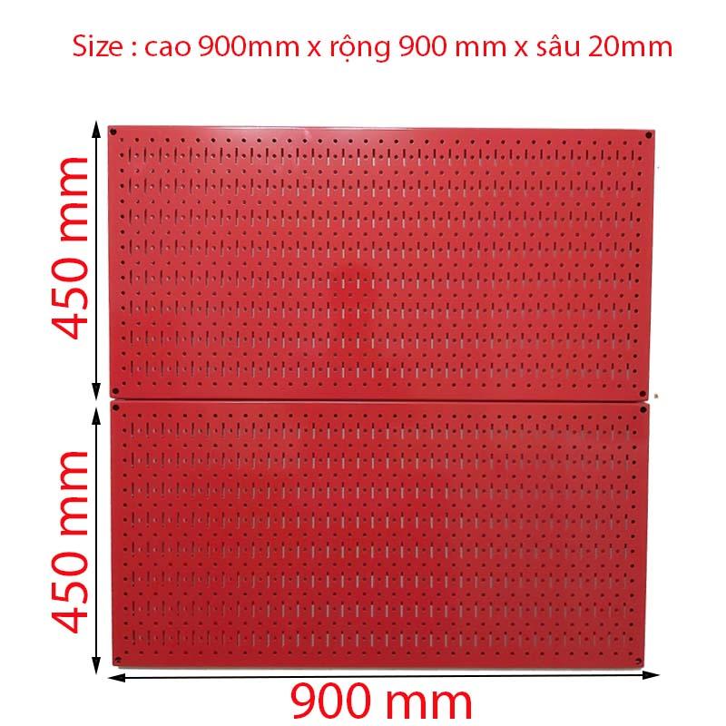 Tấm lưới pegboard đôi  màu đỏ treo tường - 2 tấm